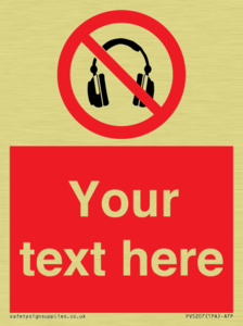 Custom No Headphones Sign